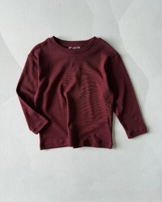 Çocuk - Pamuk - Basic Uzun Kollu Tişört - Bordo