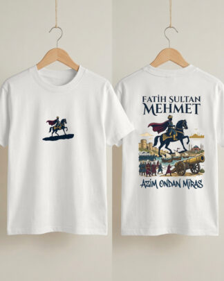 Fatih Sultan Mehmet " Erkek Çocuk Tişörtü - %100 pamuklu - Beyaz