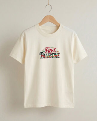Free Palestine - Çocuk Tişörtü - %100 pamuklu - Ekru