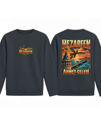 Hezarfen Ahmet Çelebi - Füme Pamuklu Çocuk Sweatshirt