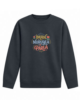 İman Nuruyla Parla - Füme - Pamuklu Çocuk Sweatshirt